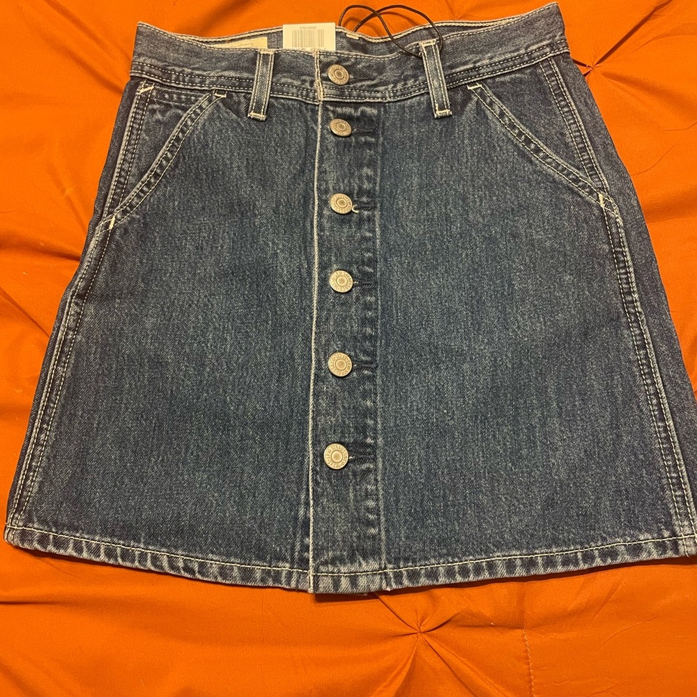 Levi's Dark Blue A-Line Denim Skirt